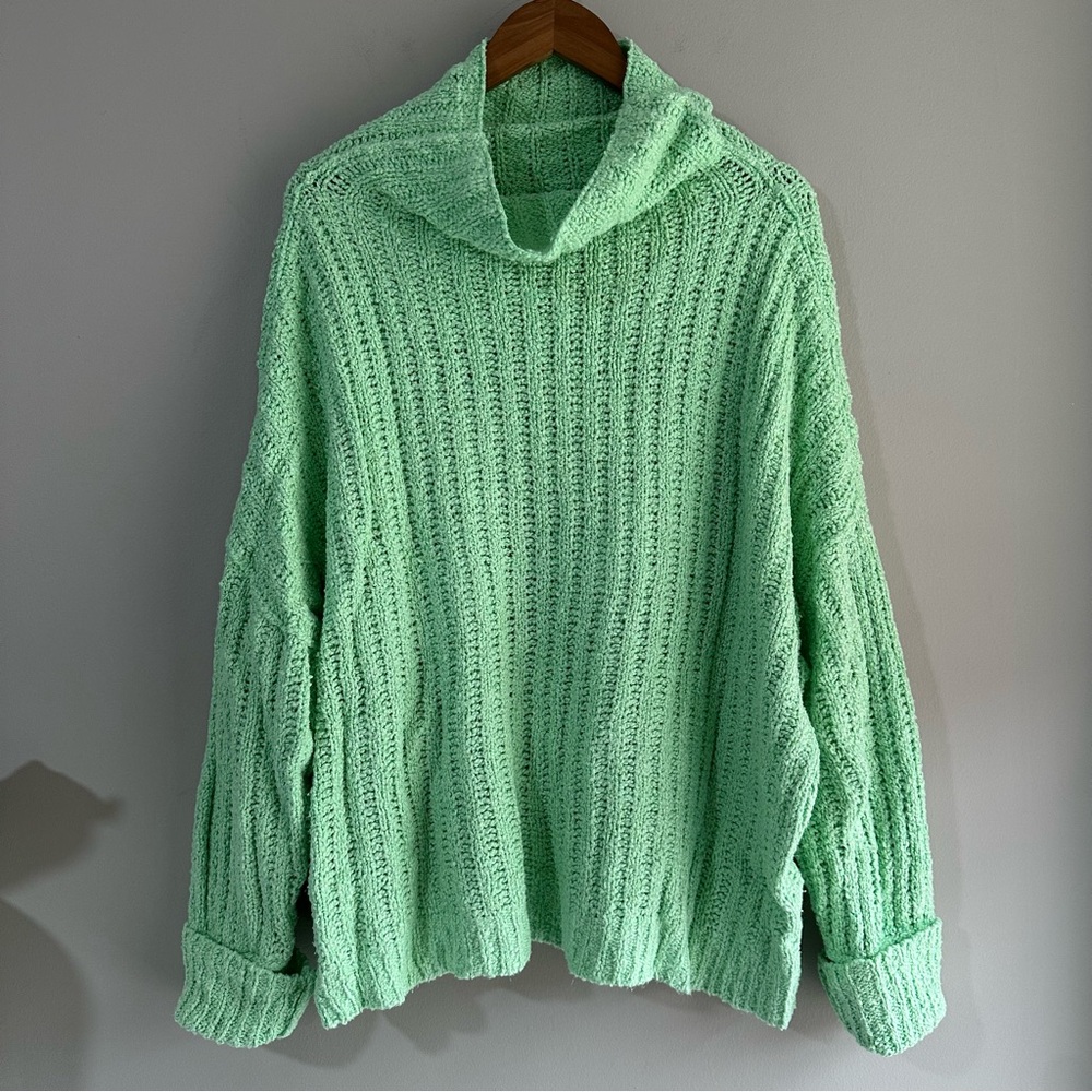 Free People Care FP Ella Tunic Sweater Mint